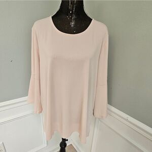 Blush RACHEL by Rachel Roy bell sleeve flowy top 2X